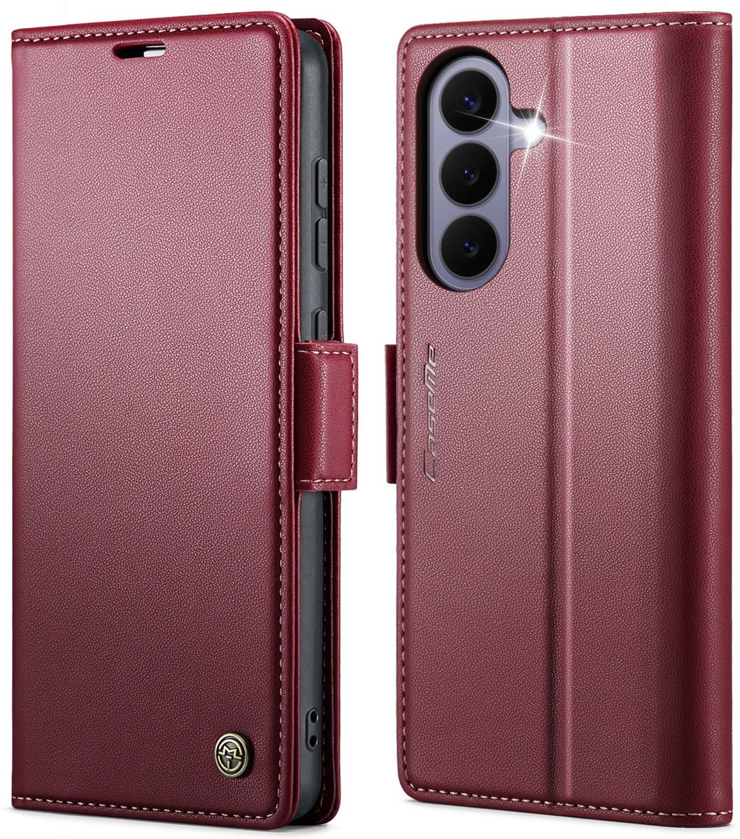 CaseMe Hoesje - Geschikt voor Samsung Galaxy S26 FE Hoesje - CaseMe 023 Wallet Book Case - Rood
