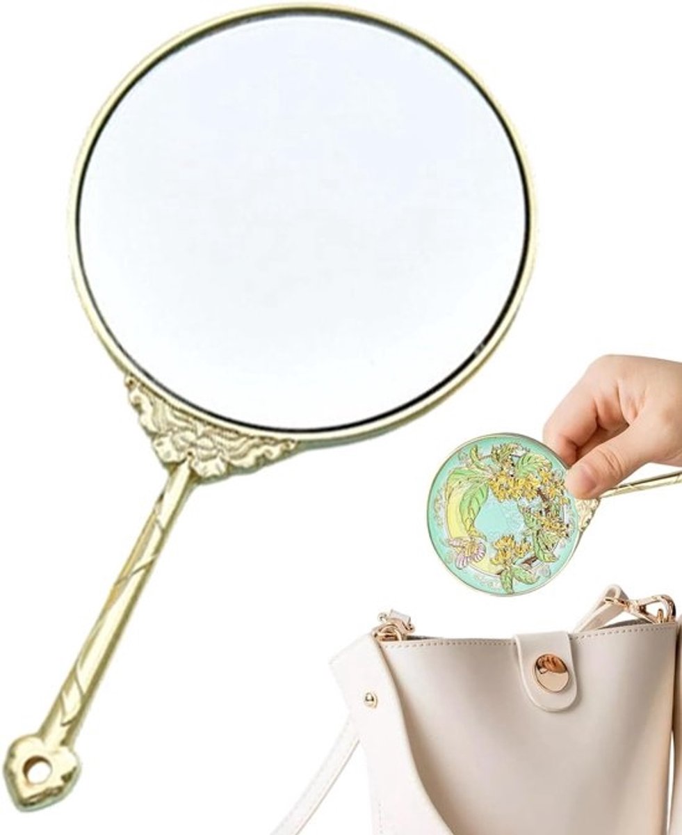 Compacte Spiegel - Draagbare Handheld - Make-up Accessoires - Ergonomisch Handvat