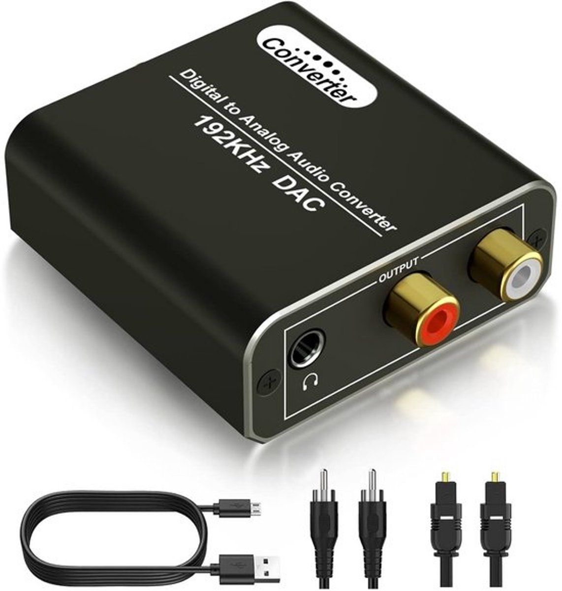 Digitale Audio Converter Optisch en Coaxiaal naar RCA en Hoofdtelefoonuitgang