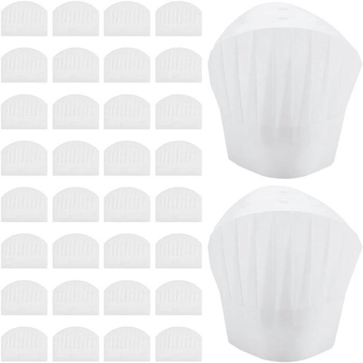 Koksmutsen - Koks mutsen - Keukenwerk - Vliesstof - 48 stuks - Wit