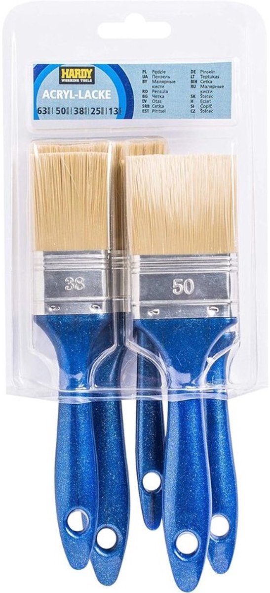 Lakkwastenset 5 stuks - Verfkwasten set - Schilderen en klussen - Verschillende maten - 13mm tot 63mm