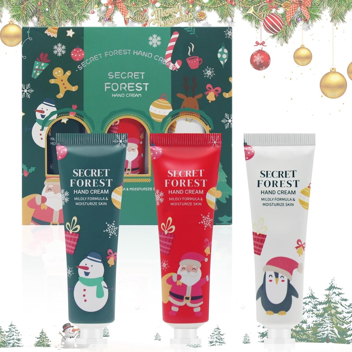 Set van Luxe Handcrèmes voor de Feestdagen, Hydraterende Crème voor Droge Handen, Langdurige Voeding en Verzorging