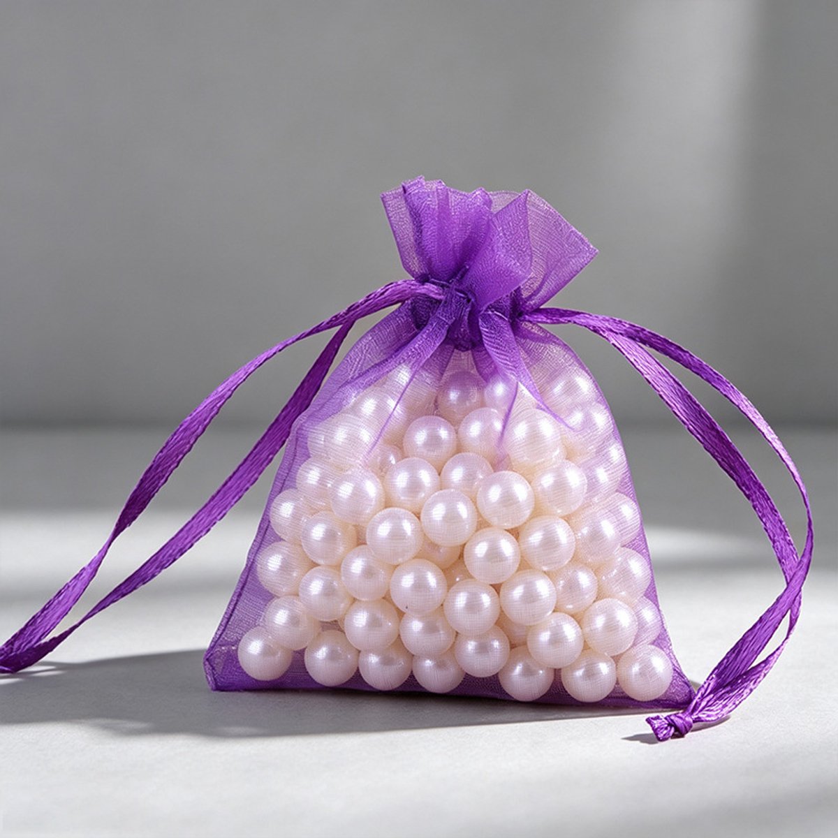 Verpakking van 50 geschenkzakjes, geschikt voor bruiloften, netverpakkingen voor sieraden.-Donkerpaars-17*23cm