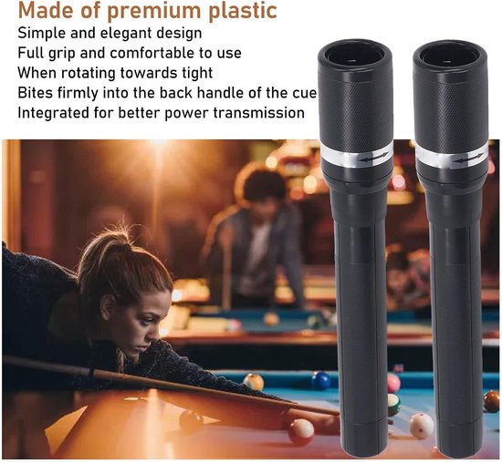 Pool Cue Verlengset - Billiard Stok Verlenging met Sterke Grip voor 9 Ballen, Inclusief 2 Stukken, Perfect voor Spelers — afbeelding 5