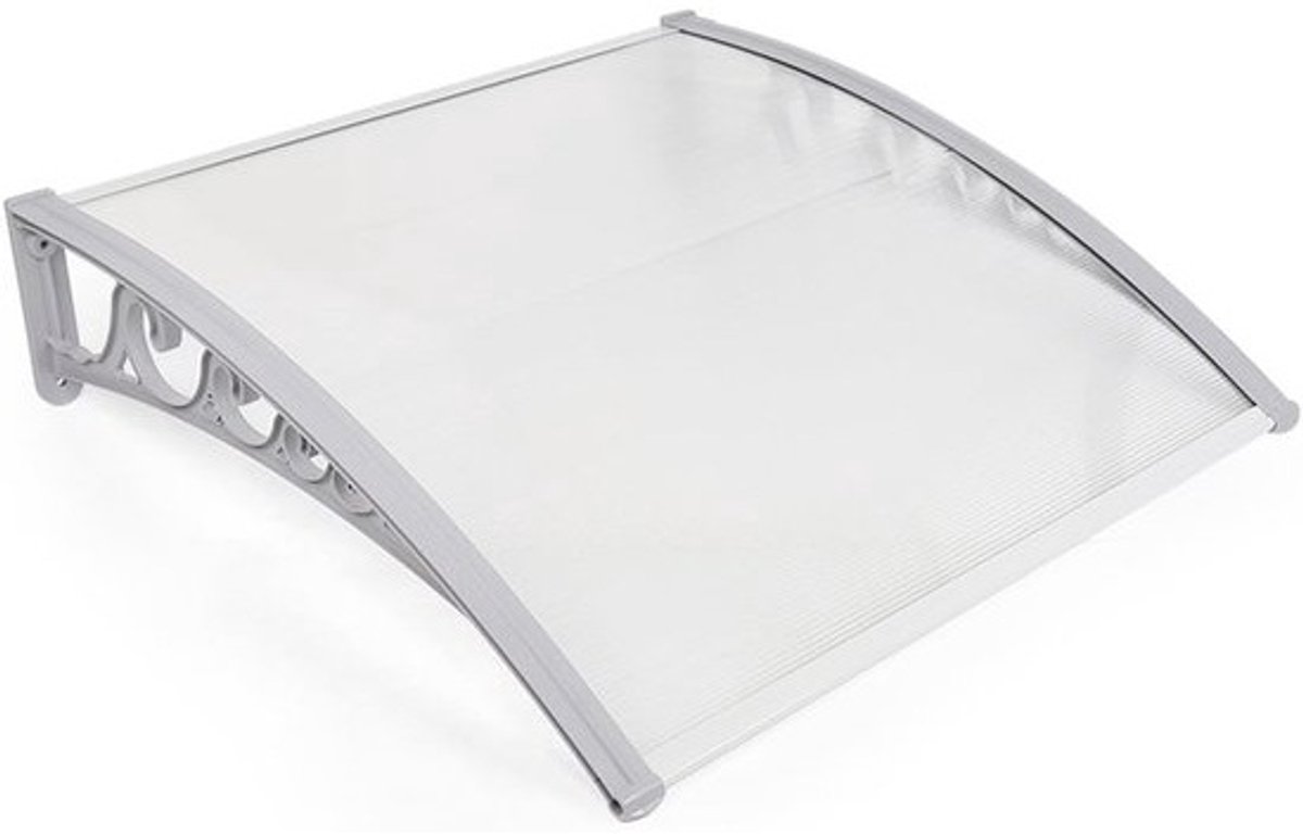 Voordeurluifel Polycarbonaat - Regenbescherming Buiten - Bescherming Huis - UV Bestendig Frame - 100x150 cm - Zwart