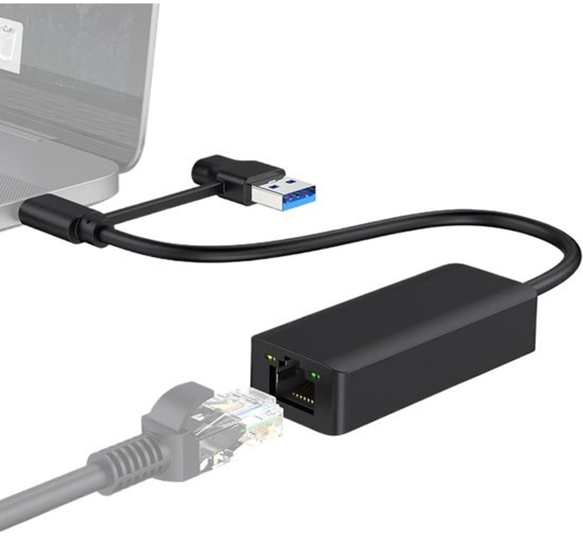 Netwerkadapter Laptop - Bekabelde Netwerkkaart - Snel Internet - Driver Proof Design - Compact Formaat - Zwart