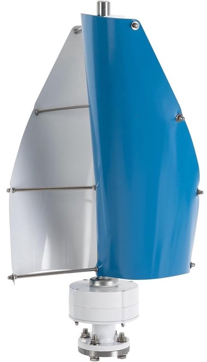 Verticale windturbine - Windgenerator - Groene energie - Schroefvormige constructie - 40x71 cm - Wit blauw