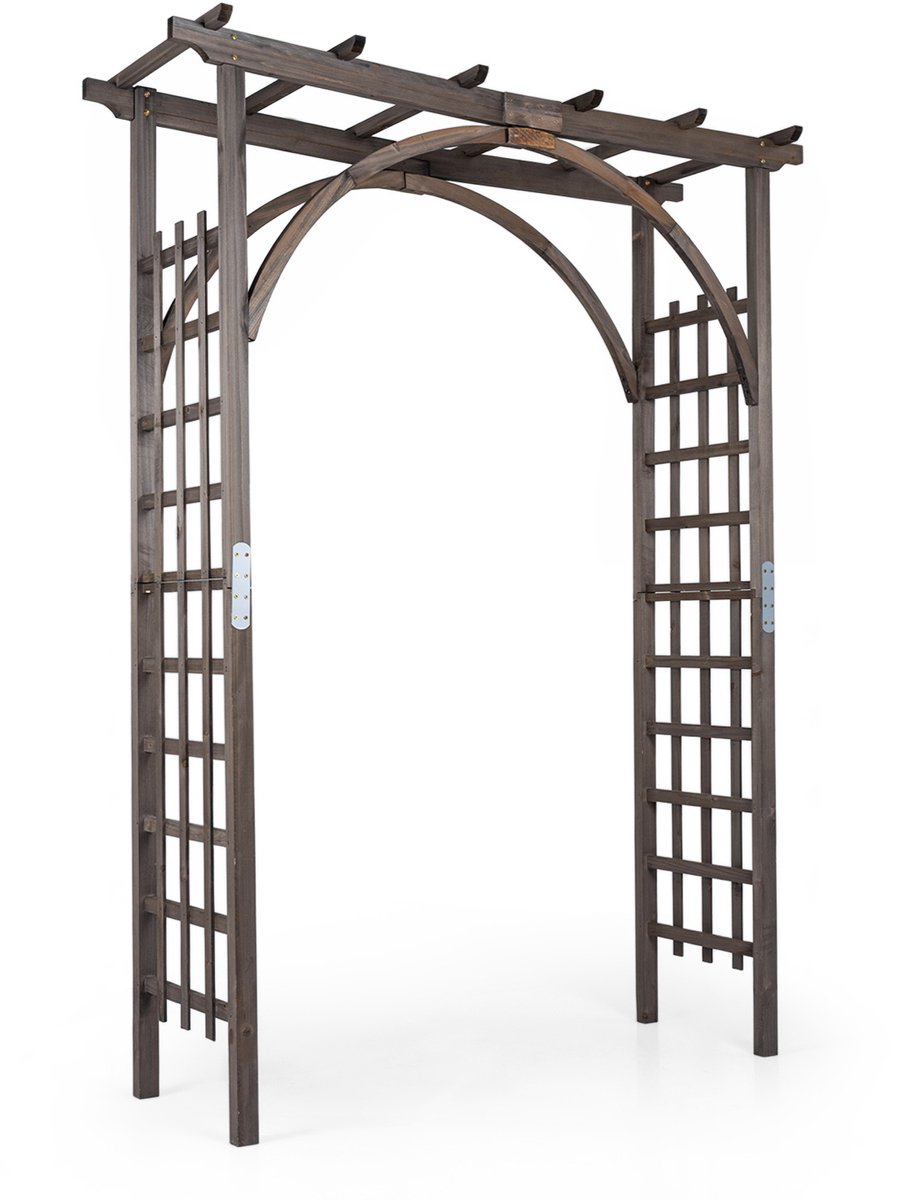SureDeal® - Plantenbak - Rosenboog Houten Tuinboog - Dak - Klimrekken Decoratieve Poortboog - 160x60x216 cm - Bruin