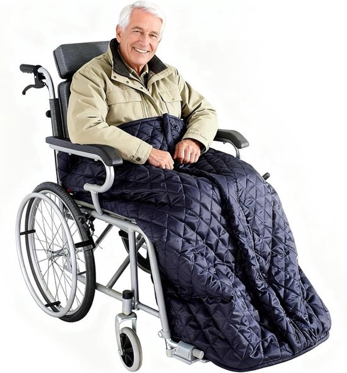 Rolstoel slipzak - Voetenzak rolstoel - Warm Blijven - Dubbellaags design - 130 cm - Blauw