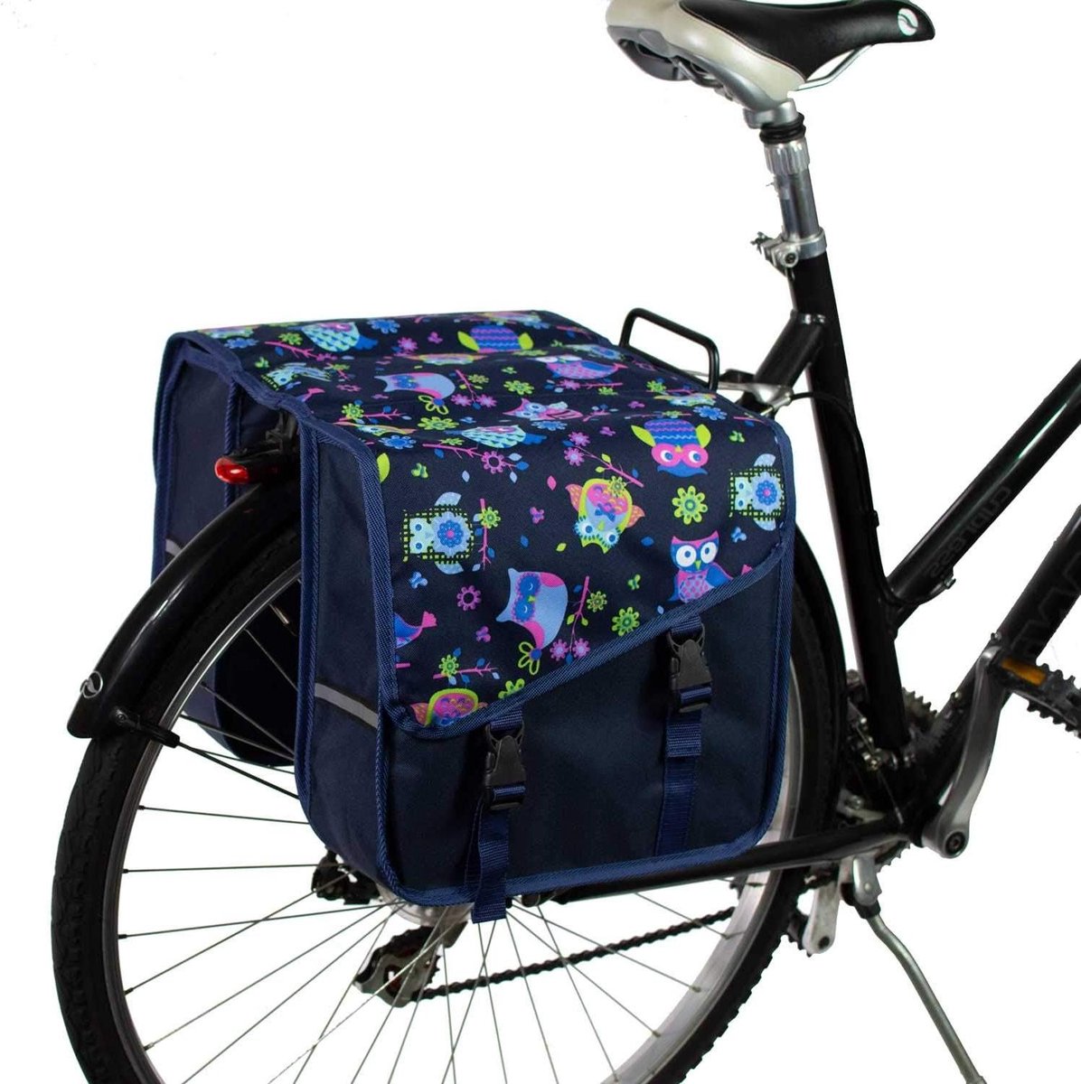 Dubbele Fietstas - Bagagedrager Tassen - Boodschappen Vervoeren - Waterafstotend Materiaal - 26 Liter - Uilen