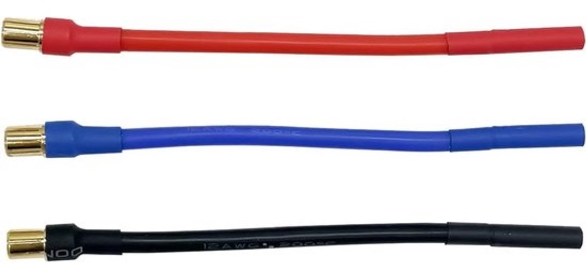 3-Delige Set 6.5mm Mannelijke naar 4mm Vrouwelijke Verlengkabel 12AWG voor RC Auto Motor ESC
