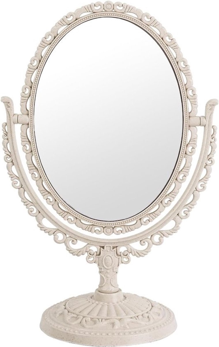 Tafelblad spiegel - Make-up spiegel - Dagelijkse verzorging - 360 graden draaibaar - 7 inch - Beige