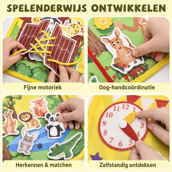 Bidiboo montessori 20-in-1 Busy activiteiten Rugzak XXL Speelboek Nederlandstalig - Educatief Speelgoed Peuter en kleuter speelgoed 3 jaar – van Merkloos — afbeelding 5