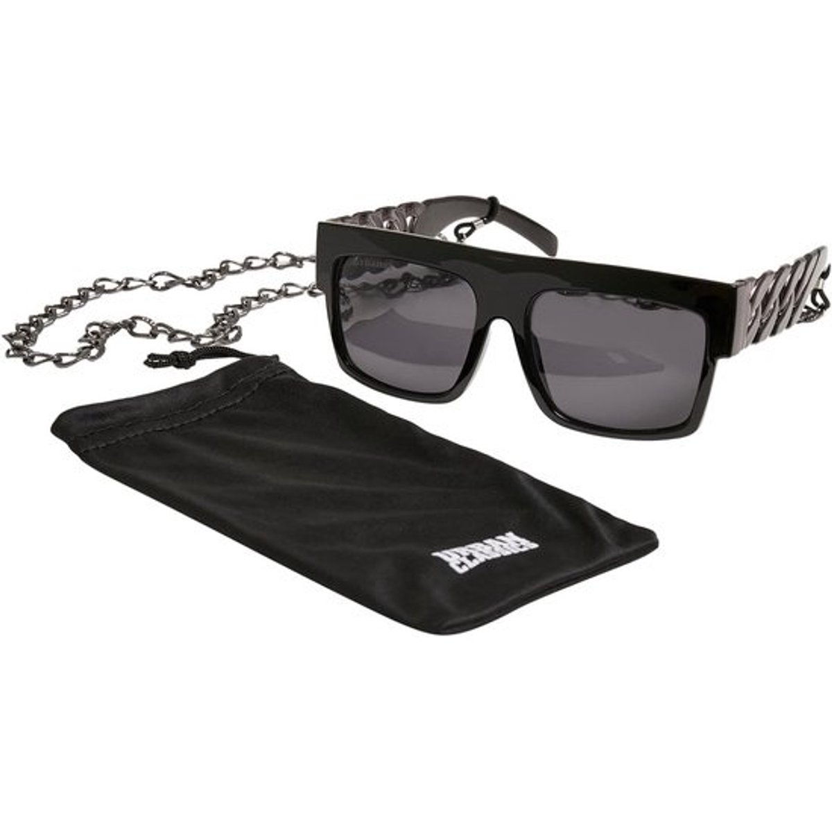 Unisex Zonnebril met Ketting Rechthoekige UV400 Bescherming