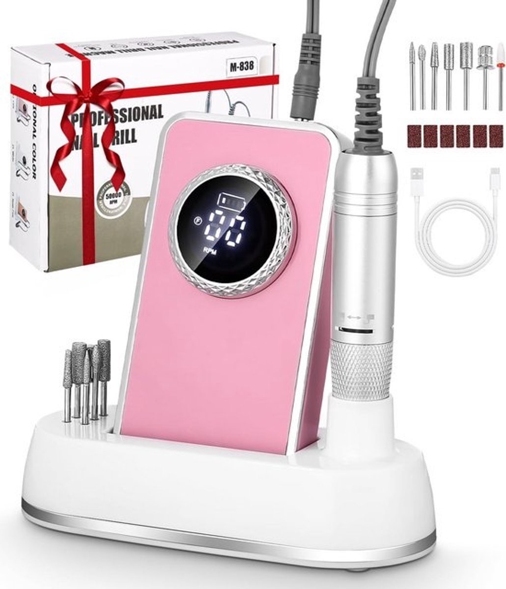 Professionele Oplaadbare Elektrische Nagelfrees Set - 50.000 RPM & Instelbare Snelheid met LCD