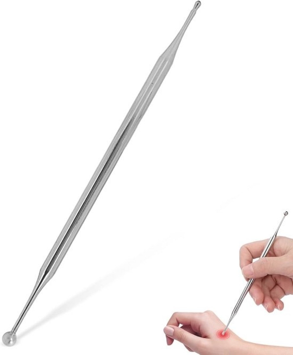 Dual Head Facial Reflexology Massage Tool – Draagbare Oor Acupunctuur Pen voor Ontspanning