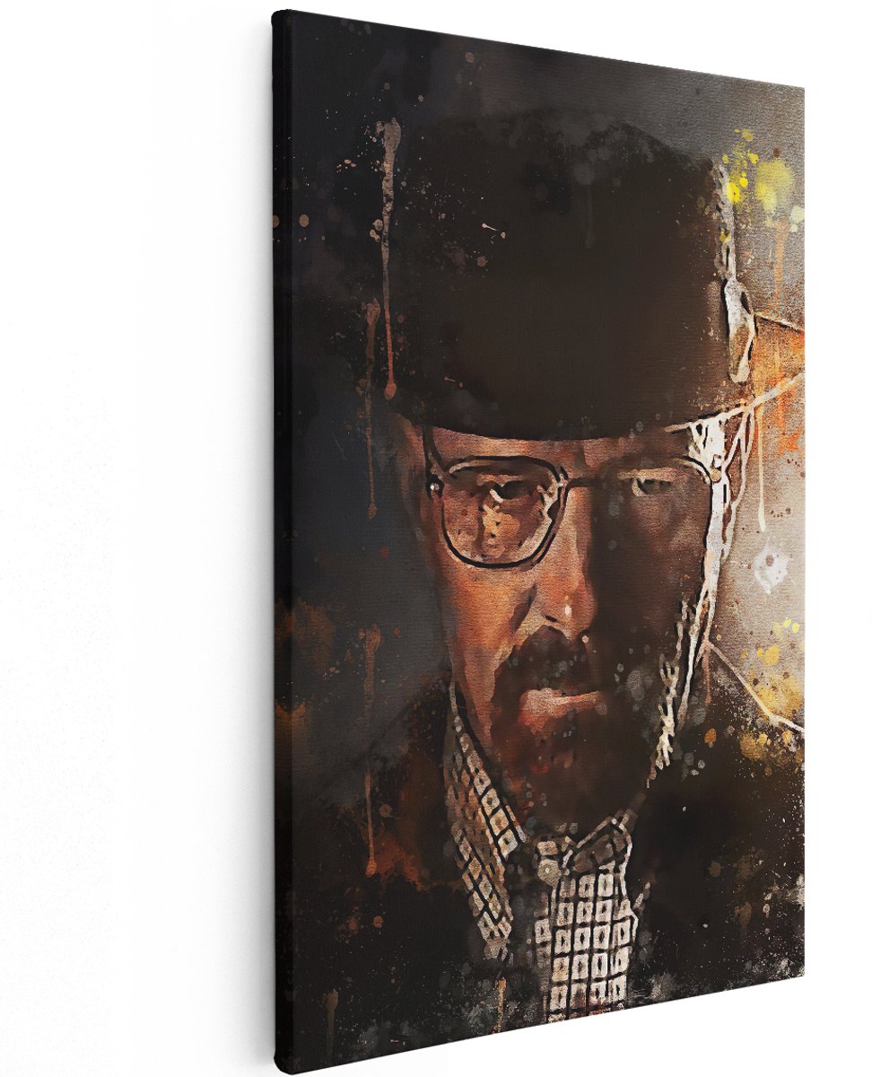 Artaza Canvas Schilderij Walter H. White uit Breaking Bad op Olieverf - 120x180 cm - Groot - Muurdecoratie - Canvas Print