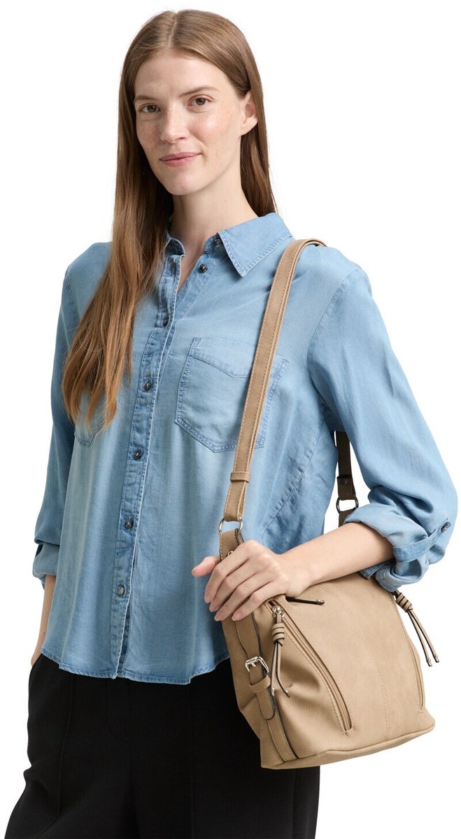 Tom Tailor - TTCAIA M schoudertas met ritsdetails - Maat ONESIZE - taupe / taupe