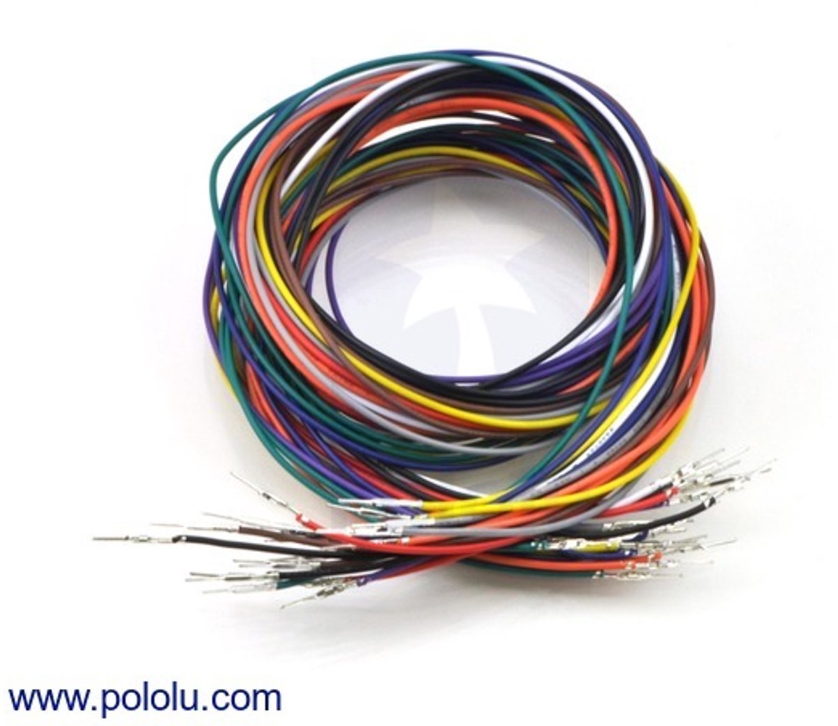Wires Pre-crimped Terminals 20-Piece 10-Color M-M 90cm Pololu 2002