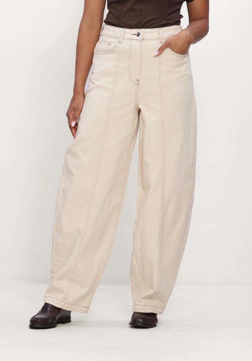 Object Objrabea Mw Lo Barrel Jeans E Jeans Dames - Broek - Beige - Maat 34