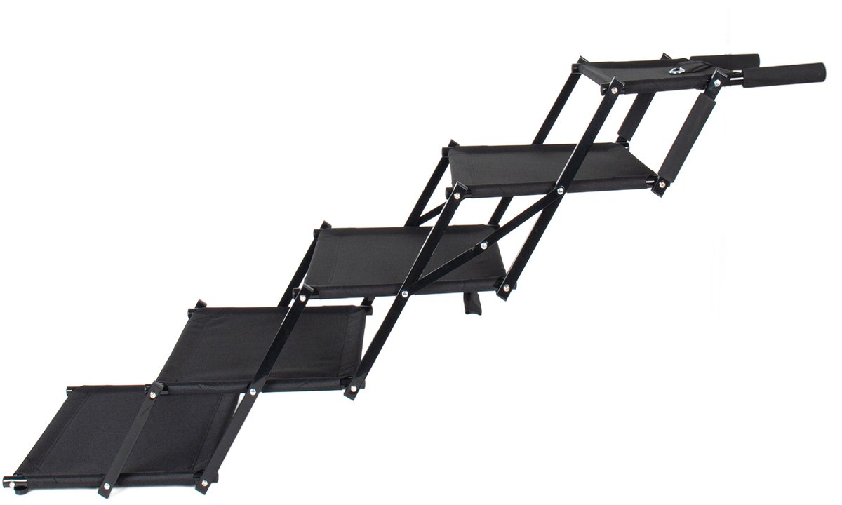 COVREO Hondentrap 101,6 x 48,3 x 72,4 cm zwart staal - 5 treden - tot 110 kg - voor auto en bed