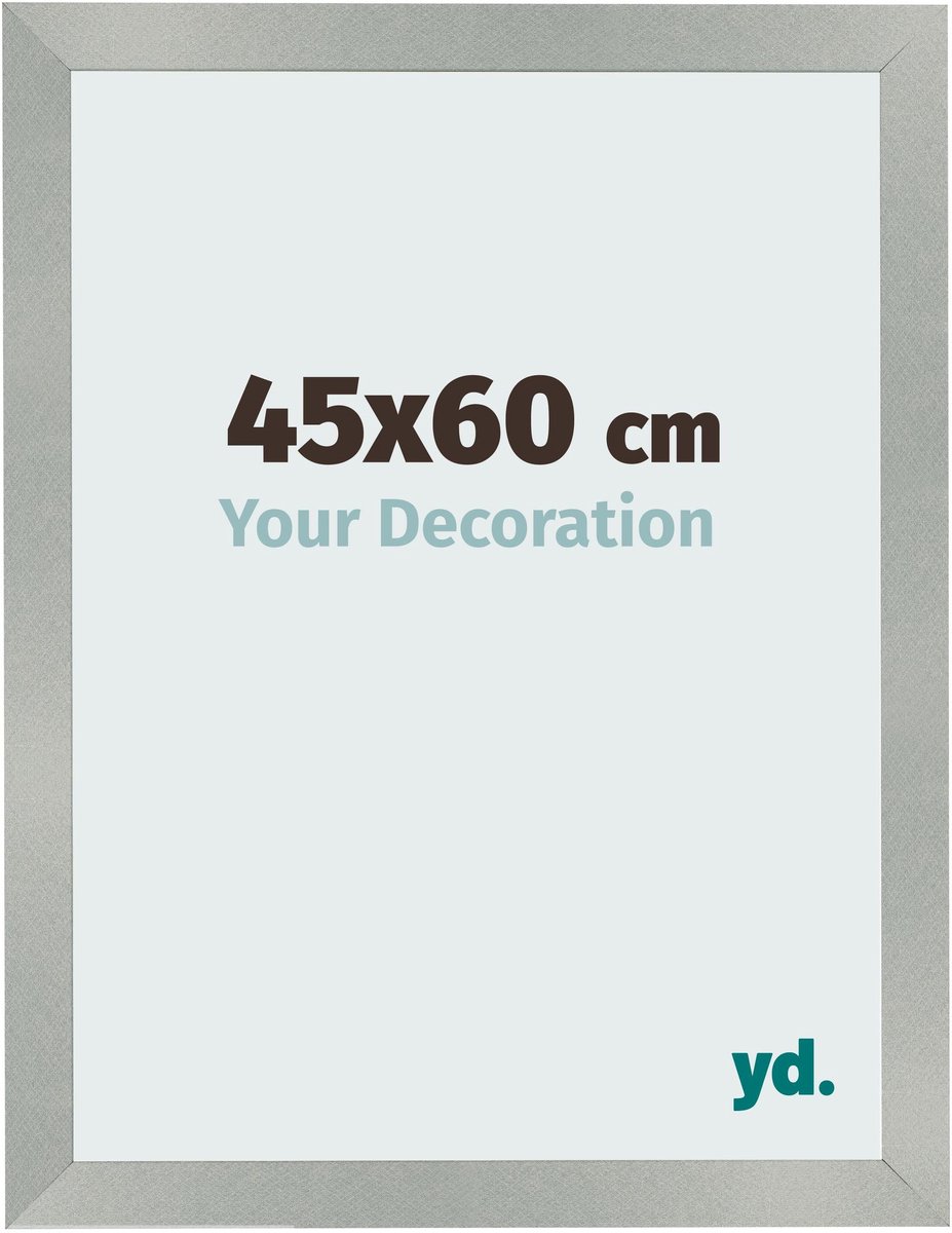 Your Decoration - Fotolijst 45x60 cm - MDF - Aluminium Geborsteld - Bologna