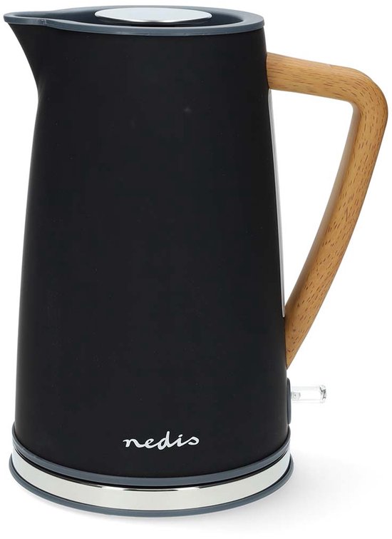 Nedis Waterkoker - 1.7 l - Soft-Touch - Zwart - 360 graden draaibaar - Verborgen verwarmingselement - Strix-controller - Droogkookbeveiliging