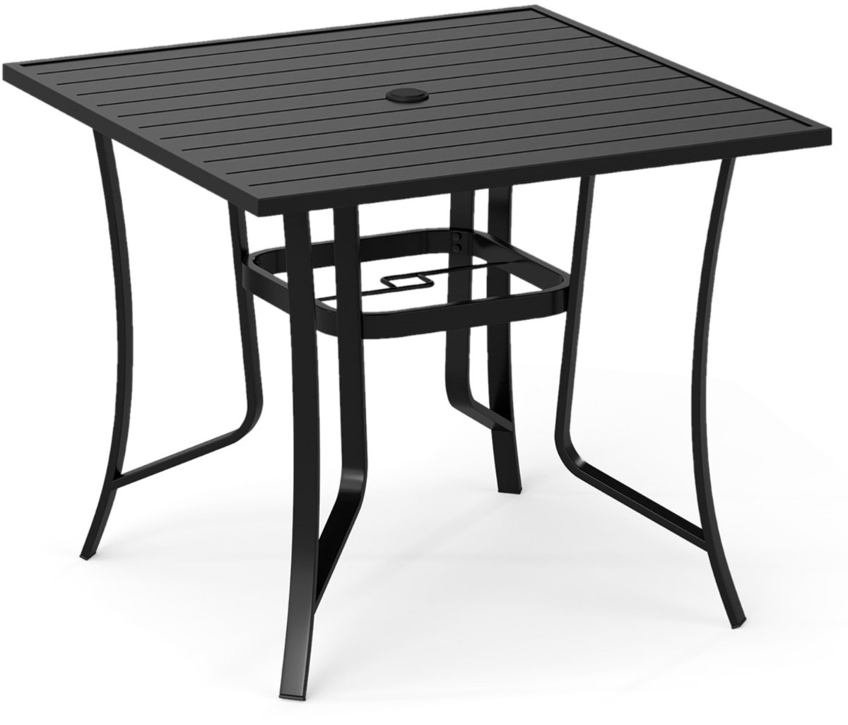 SureDeal® - Tuintafel - Parasolgat - Dop Vierkante Eettafel - Terrassen - Tuinen - 91x91x73 cm - Donkerbruin