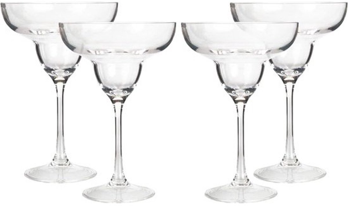 Margarita glazen - Cocktailbekers - Feestelijke gelegenheden - Onbreekbaar kunststof - Set van 4 - Transparant