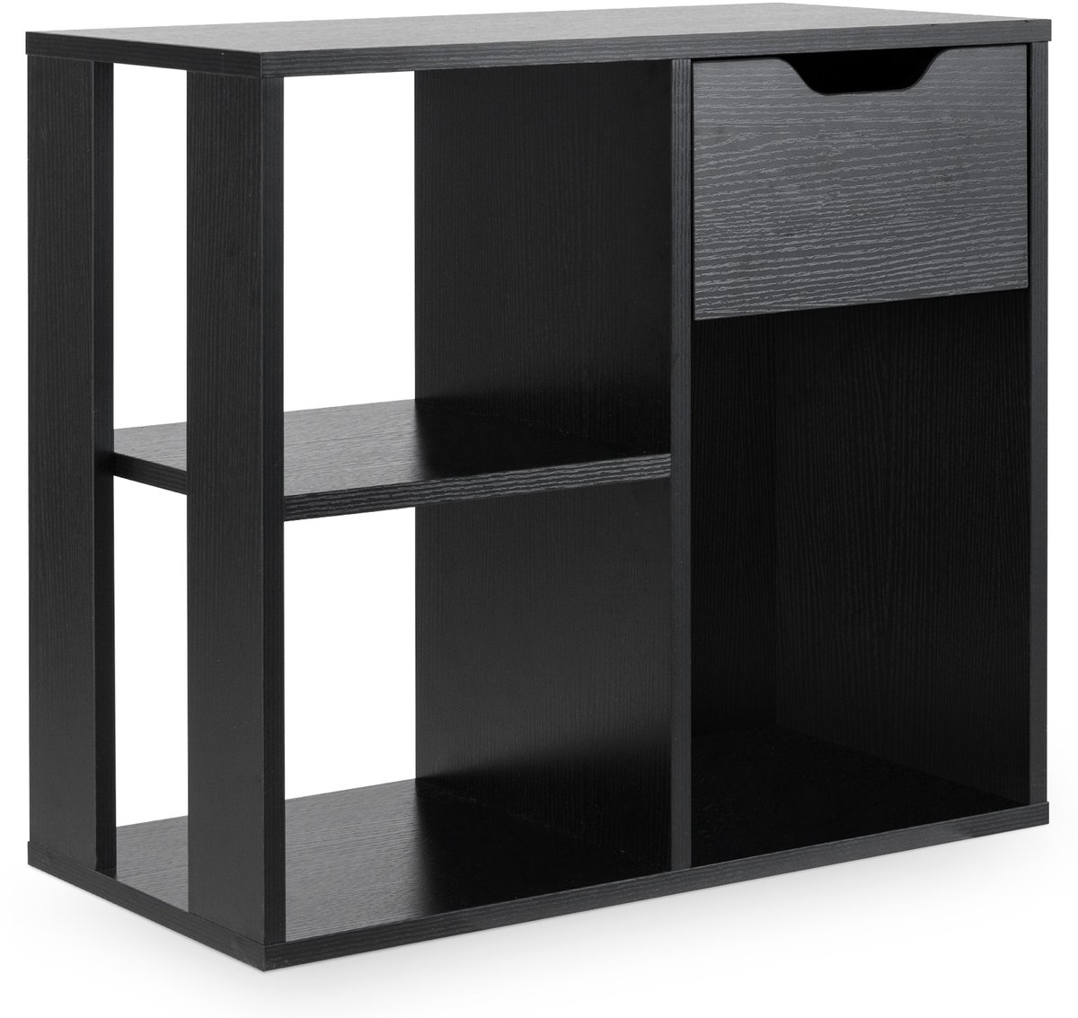 SureDeal® - Opbergrek - Houten Boekenrek - Lade - Vakken Kubusrek Bureau - 60x30x53 cm - Donkerbruin