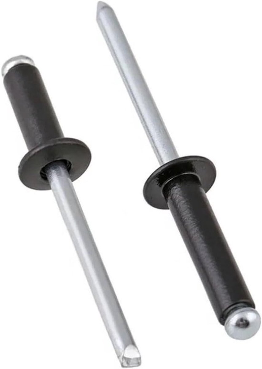 Aluminium Klinknagels - Zelfborgende Nagels Popnagels - Bevestigen van Materialen - Koepelkop Ontwerp - M2.4 x 6mm 100 stuks - Zwart