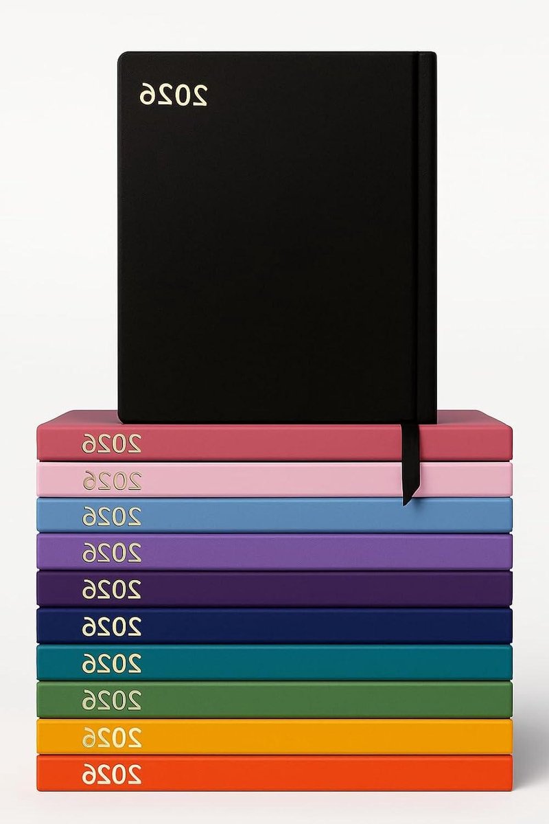 Jaardagboek Harde Kaft - Planner Agenda - Dagelijkse Planning - A4 Dag per Pagina - A4 - Grijs