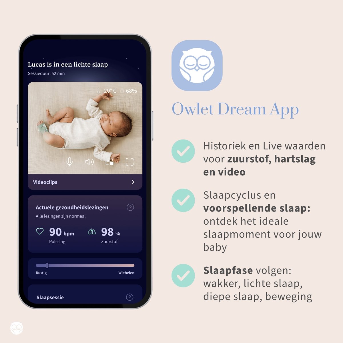 Owlet Baby Care, Owlet Dream Duo Baby - afbeelding 3