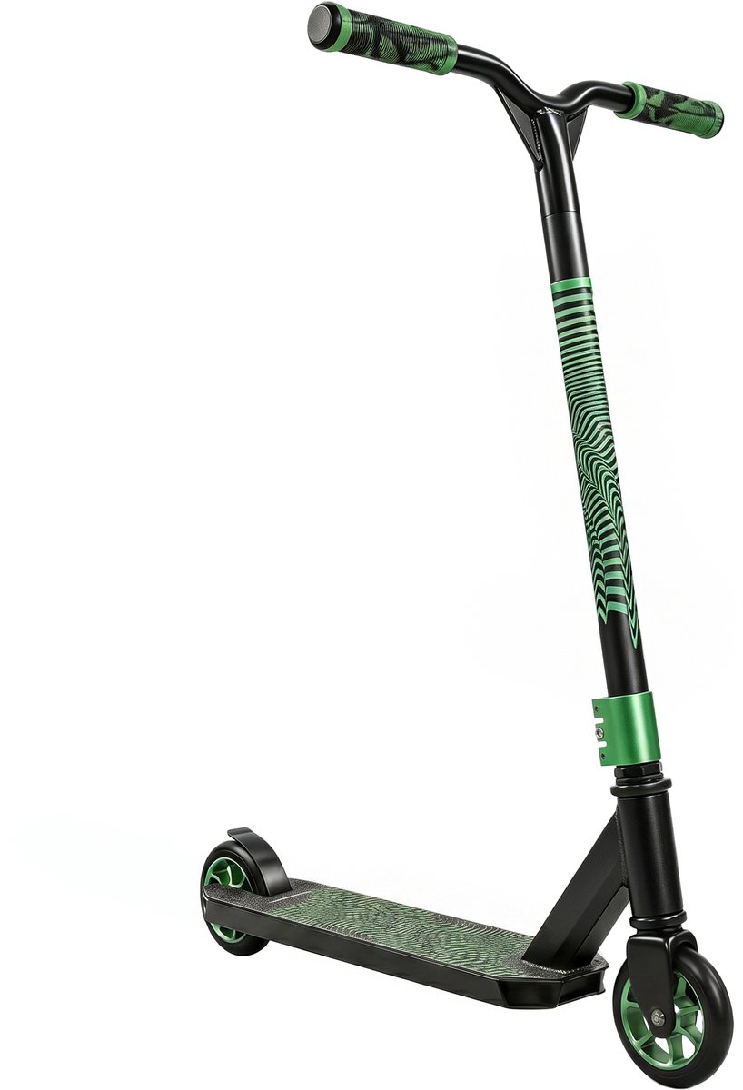 TEKROA® Stuntstep voor tricks - freestyle step met ABEC-9 lagers - 120 mm wielen - 360° rotatie voor skatepark - groen