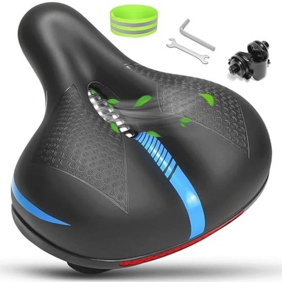 Comfortabel Ergonomisch Fietszadel voor Dames en Heren - Breed en Zacht Gevoerd