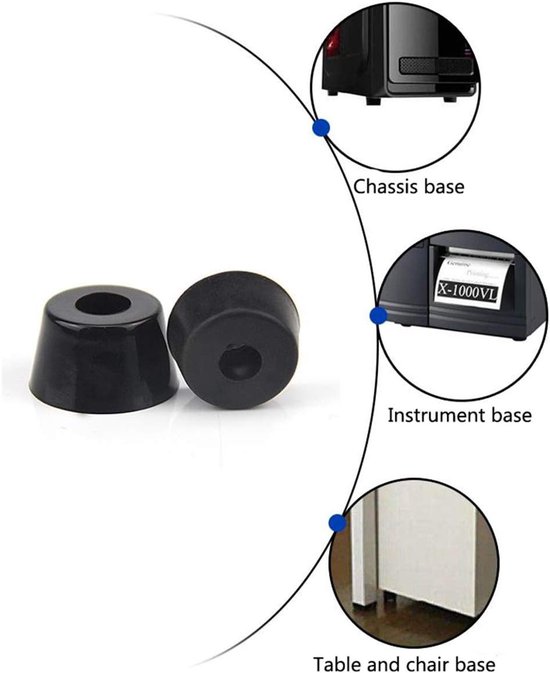 20 Stuks Rubber Voeten, Antivibratie Basis Pads voor Snijplank, Versterker en Meubelbescherming met Schroeven en Metalen Schijf — afbeelding 4