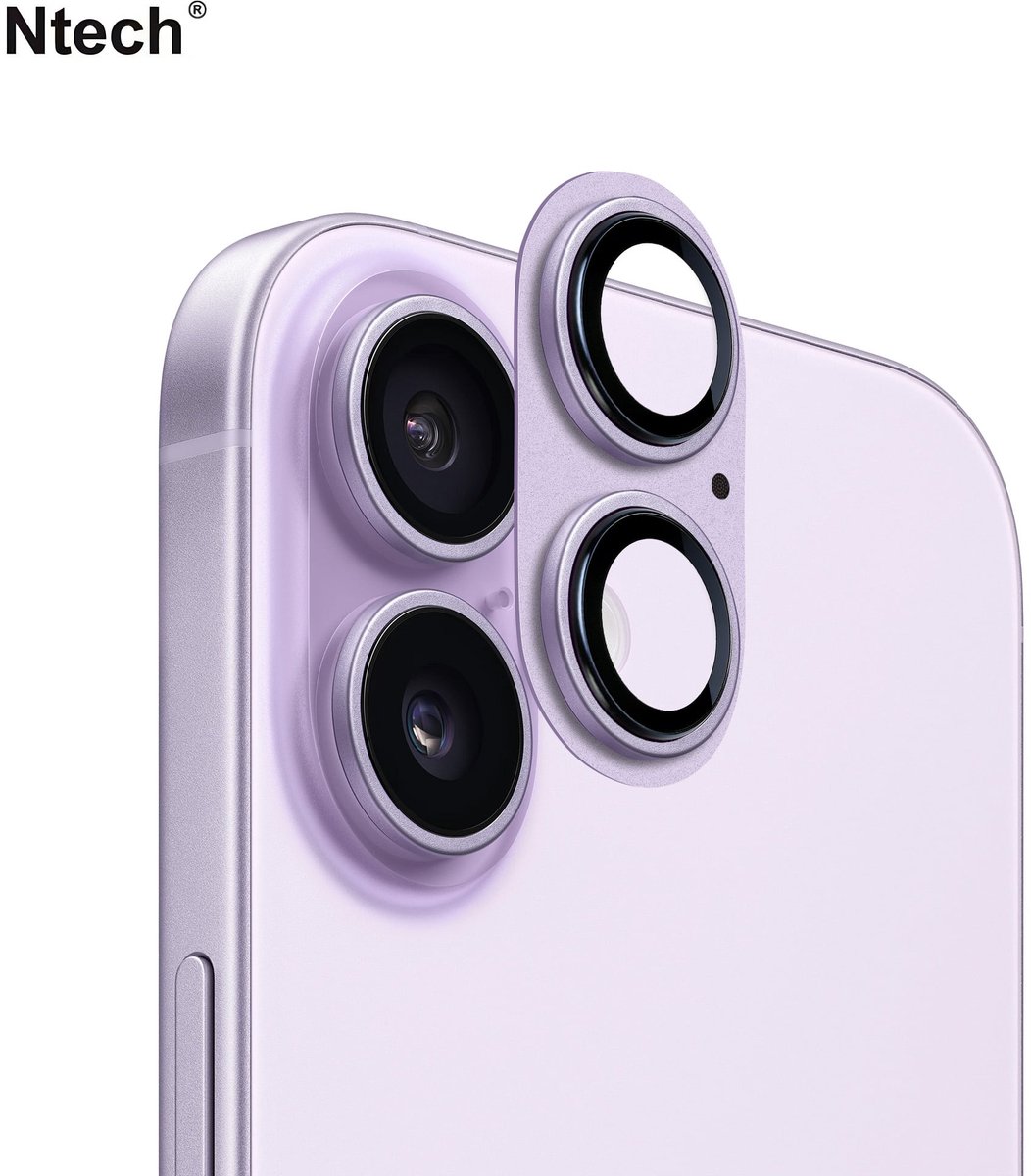 Camera Lens Screen Protector Paars Geschikt voor iPhone 17 Camera Lens Protector - Matte Metal Plate Full Coverage