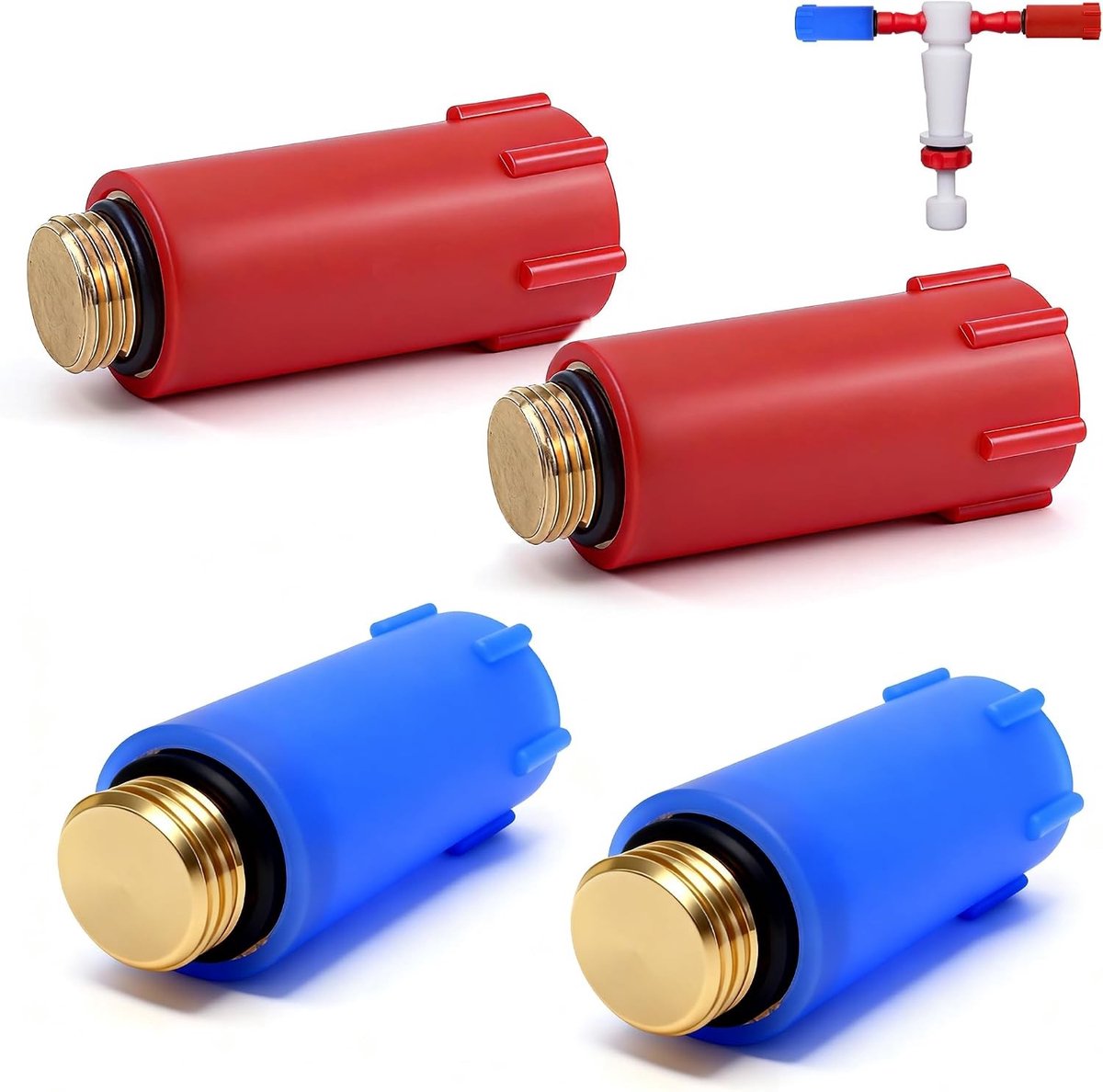 1/2 Inch Constructiestops Set van 4 met Messing Draad en Zero Ring Seal voor Renovaties en Bouwprojecten