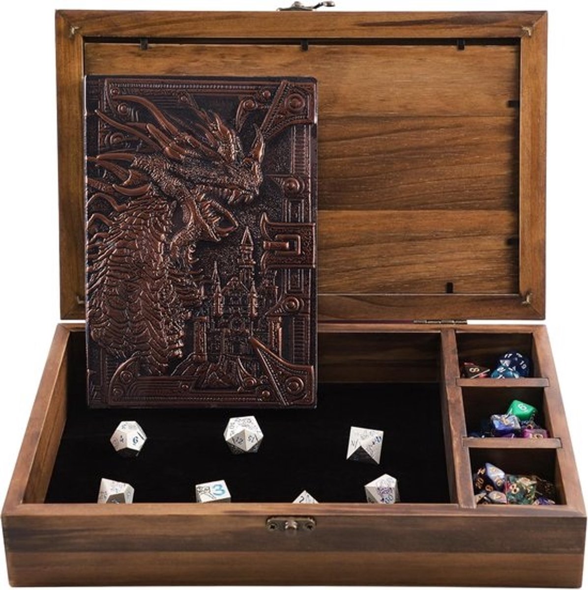 2-in-1 DnD Dobbelstenen Doos en Notitieboek voor RPG Spellen