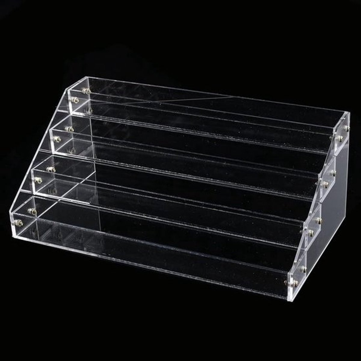 Allecto- Nagellak Display Rek - Make-up Organizer - Acryl Transparant - Cosmetica Opbergstandaard - Geschikt voor Nagellakflesjes - 4 Etages - Cosmetica - Transparant Speels Design