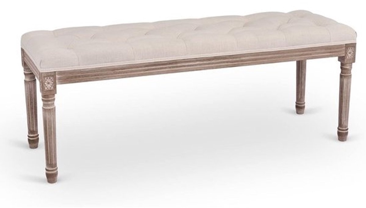 Houten Poef Kruk 47cm Hoog - Vintage Voetbank voor Make-Up Kaptafel en Woonkamer