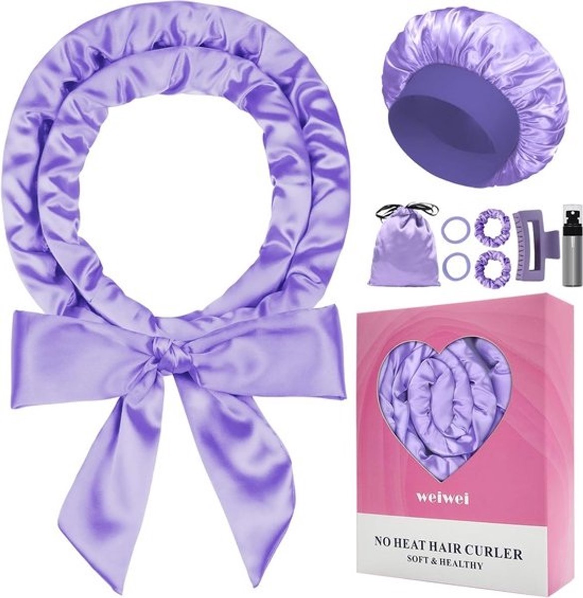 Heatless Overnight Curls Set voor Lang Haar - 9 Stuks Krulspelden en 188 cm Krulband