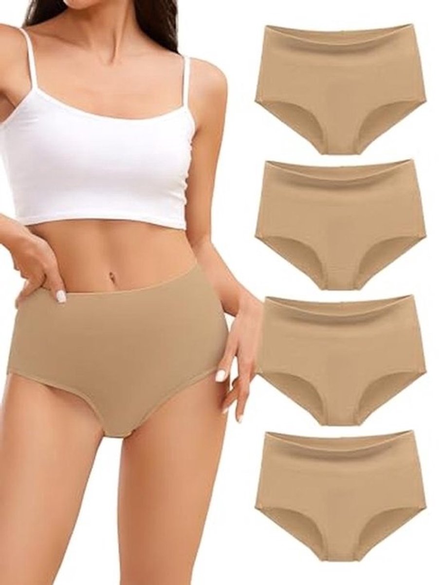 Hoge Taille Dames Ondergoed - Comfortabele Katoenen Slip voor Vrouwen - Ademend Lingerie Multipack