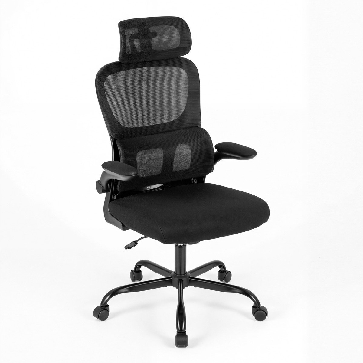 SureDeal® - Bureaustoel - Ergonomische Opklapbare Gestoffeerde - Schuim Gevulde Zitting - 72x72x116 cm - Donkerbruin