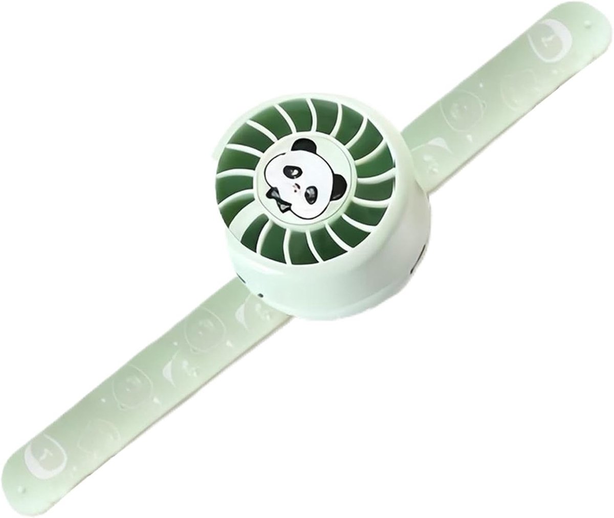 Polsventilator - Draagbare mini-handventilator - Draagbare polskoelventilator - Persoonlijke handventilator voor buiten - Horloge Ventilator - Lichtgewicht Design - Polsventilator Met LED Licht - Groen - Buiten Koelen - Voor binnen en buiten