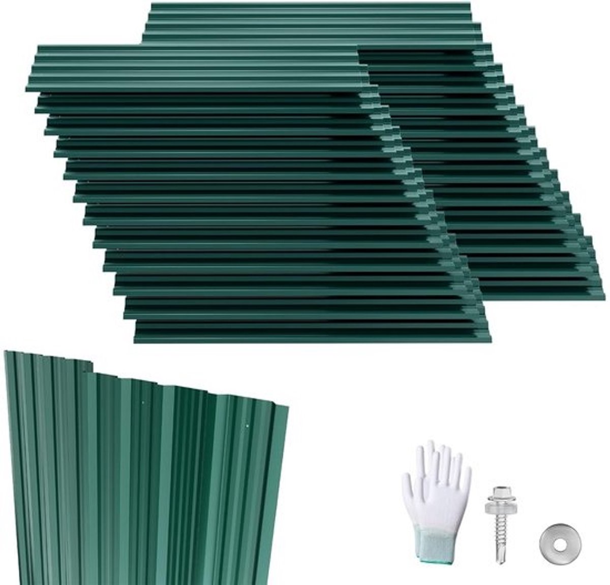 24 Stuks Golfplaten Stalen Dakplaten voor Dakbeschot en Wandbekleding