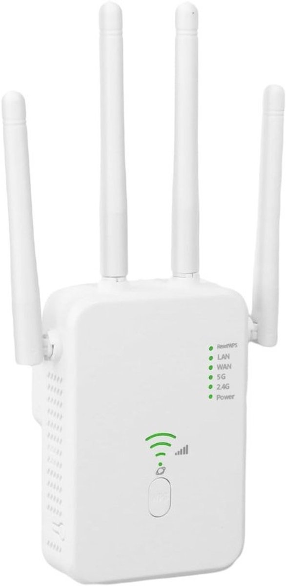 Krachtige Wifi Versterker 1200 Mbps Dual Band (5GHz & 2.4GHz) met LAN & WAN Poort