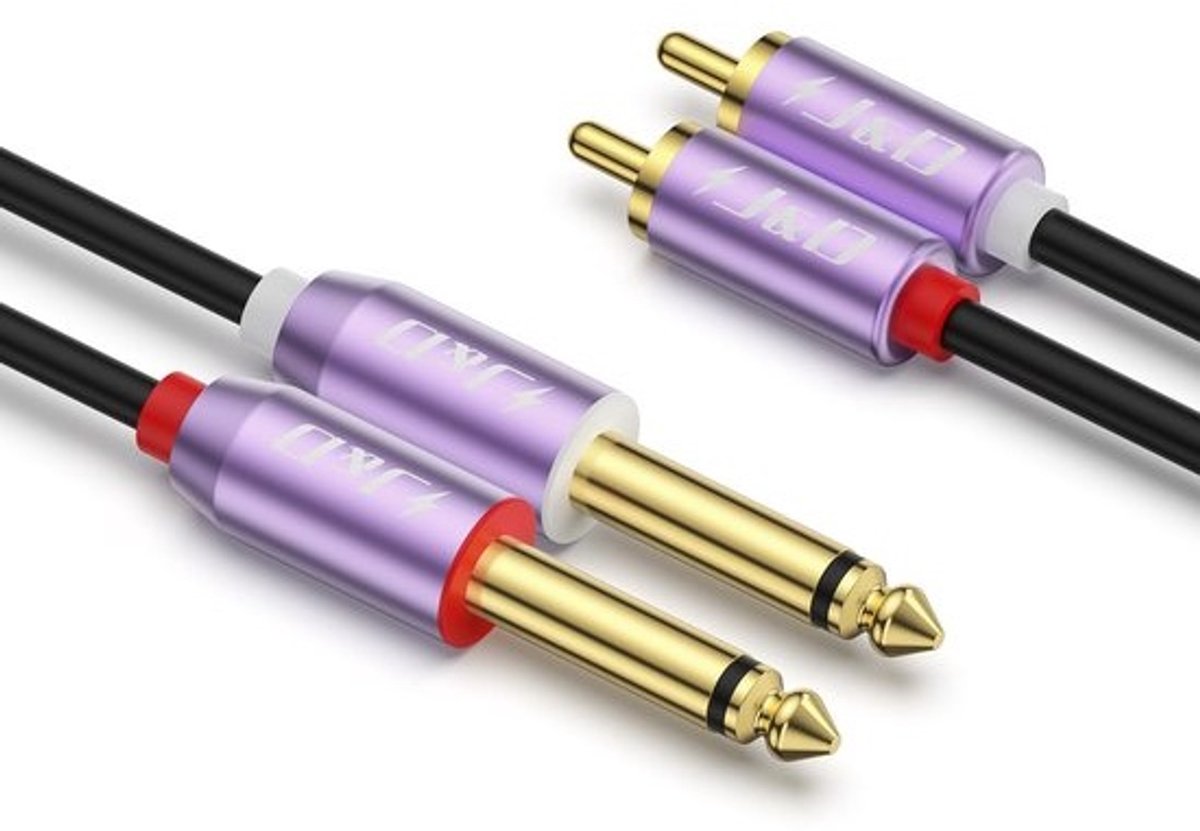 Dual 1/4 inch TS to Dual RCA Cable - 4.6M, Gold Plated Audio Connection Cable for Mixer, Amplifier and Speaker