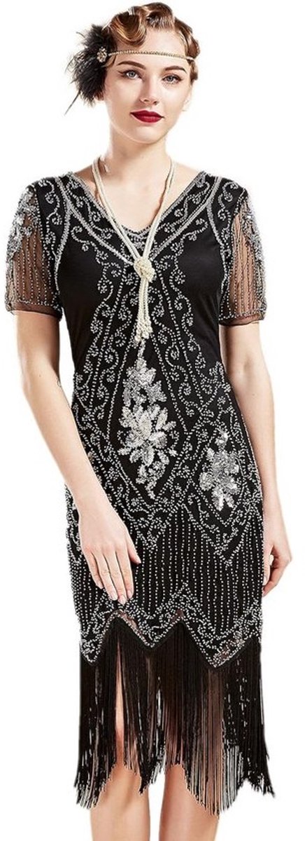 Vintage Flapper Jurk met Franje en Pailletten voor Feestjes - Jaren '20 Gatsby Stijl