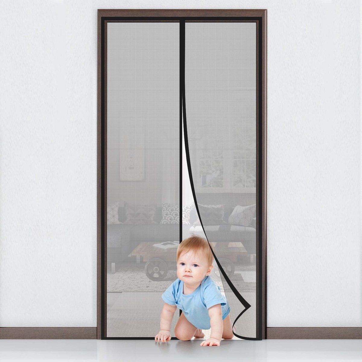 Vliegengordijn Deur - Insectenwering - Met 3,8 cm Klittenband - 110x220 cm